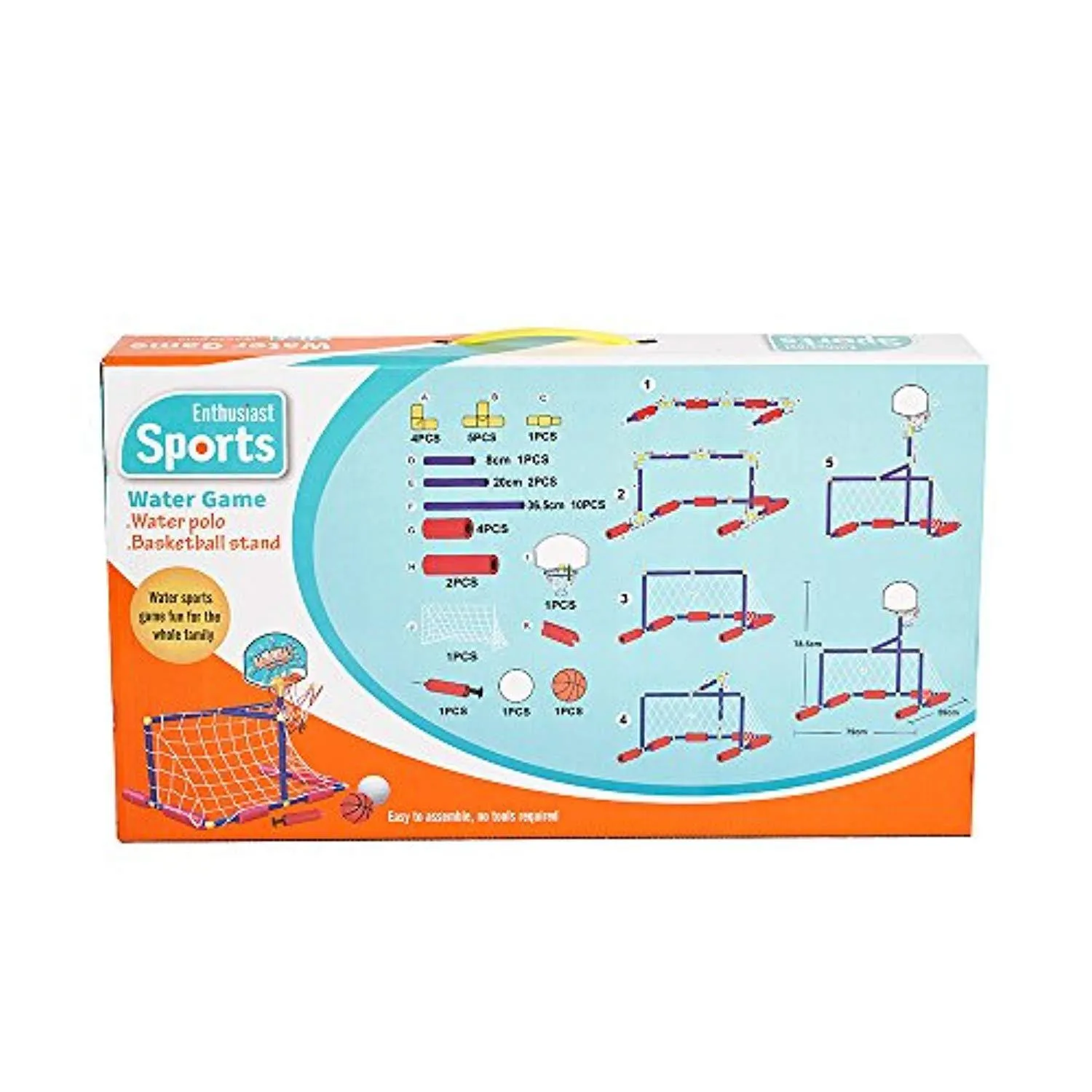 2 in 1 Water Sport Game ,Water Polo with Basketball Stand for Play