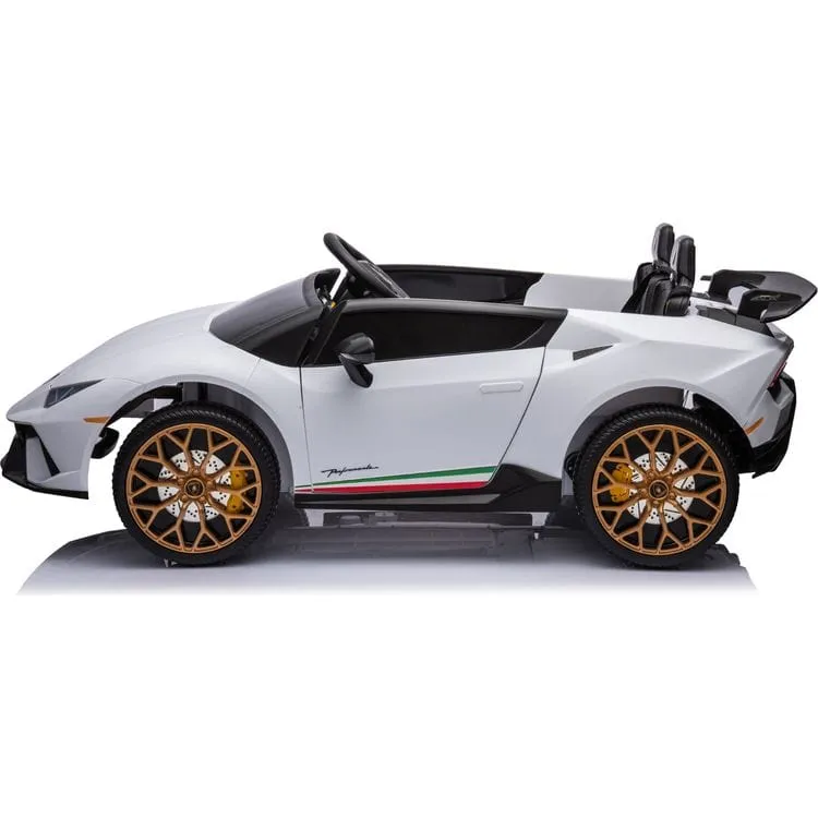 24V Lamborghini Huracan 2-Seater Electric Ride On - White