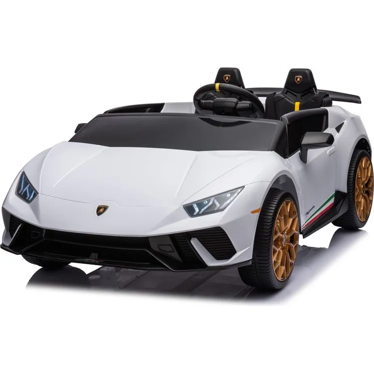 24V Lamborghini Huracan 2-Seater Electric Ride On - White