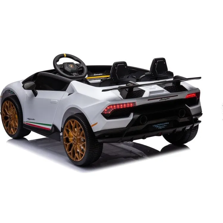 24V Lamborghini Huracan 2-Seater Electric Ride On - White
