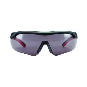 3M 47091-WZ4 Safety Glasses, Anti-Fog, Anti-Scratch Lens, Wraparound Frame, Black/Red Frame