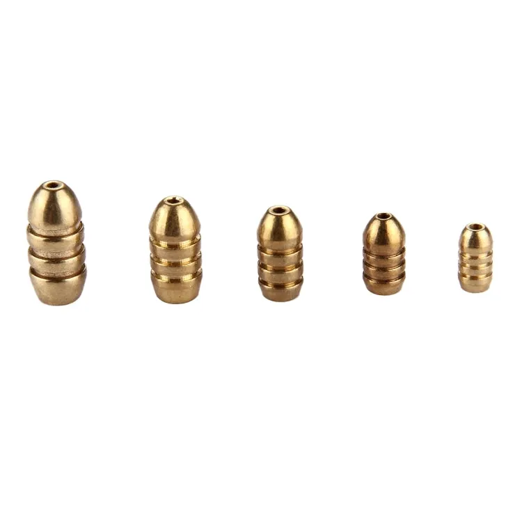 7g Threaded Copper Bullet Fishing Sinker Fishing Weights Soft lure Accessory