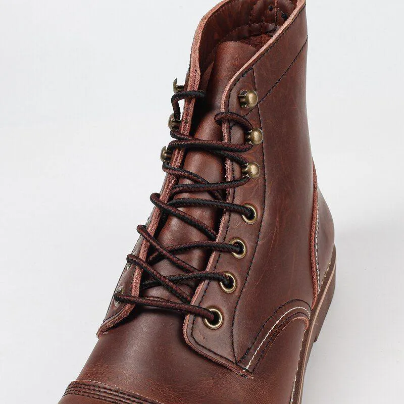 Men's Casual Shoes Handmade Brown Ankle Boots Vintage Pattern YOS200