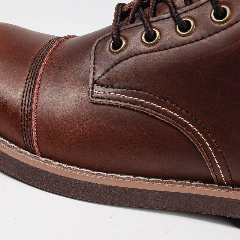 Men's Casual Shoes Handmade Brown Ankle Boots Vintage Pattern YOS200