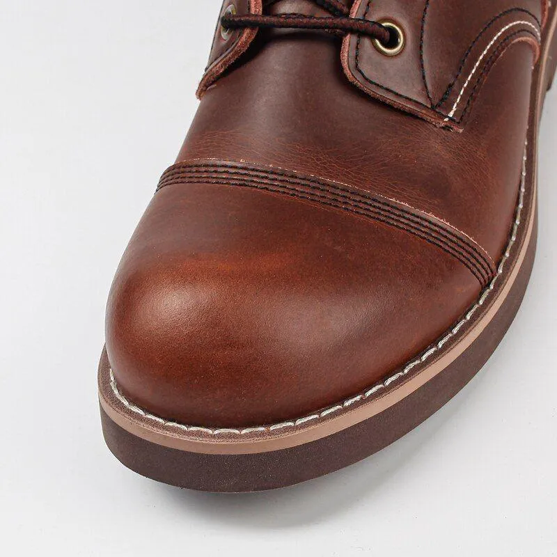 Men's Casual Shoes Handmade Brown Ankle Boots Vintage Pattern YOS200