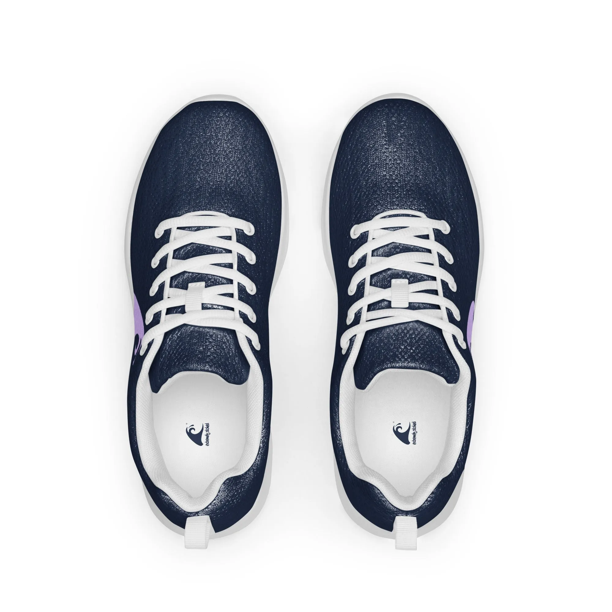 Men’s Navy Blue Athleisure Shoes with Extremely Stoked Lavender Epic Wave Logo
