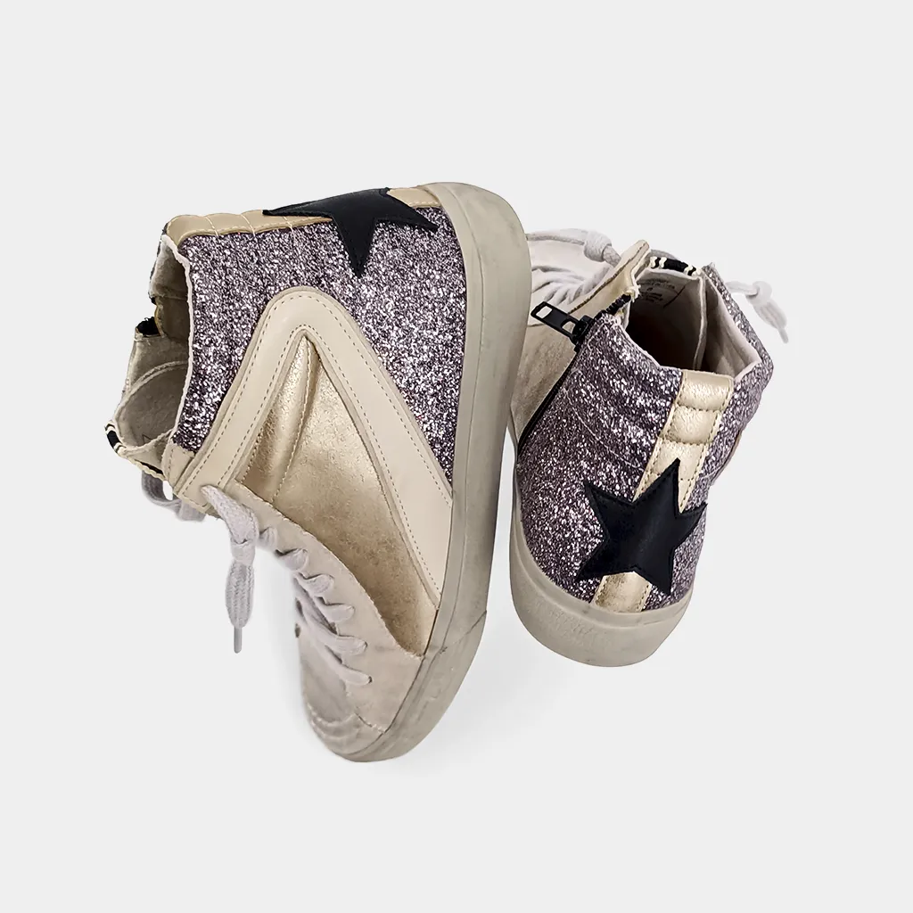 YOUTH Rooney Pewter Glitter Kids Sneaker